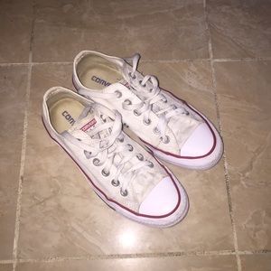 White Converse low tops